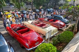 Mix and match; classic and vintage cars of all shapes sizes and colours blended together.