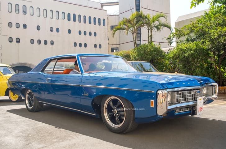 Stunning straight lines and angles of 1969 Chevrolet Impala; see treatment of sunken headlight.