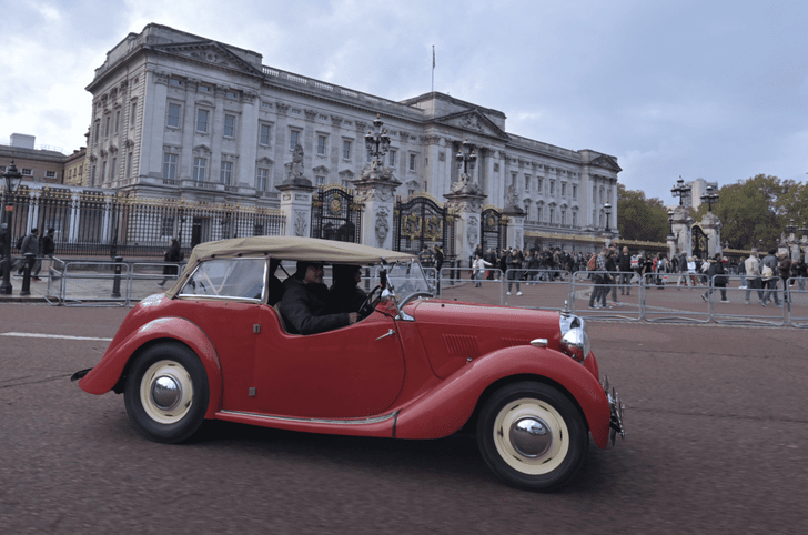 LalPari in front of Buckingham palace.