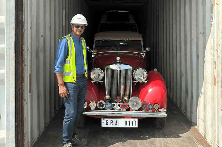 The car was packed in Mumbai in a container and removed in Dubai, the first leg.