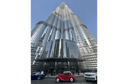 Lalprai with iconic Burj khalifa.