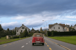 Passing through a small town on the border of France and  Switzerland.