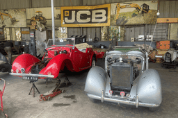 This silver MG was bought to be used as for spare parts that were carried in the backup car.