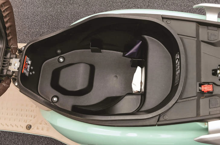 The seat open up to reveal a larger 24.4 litre boot