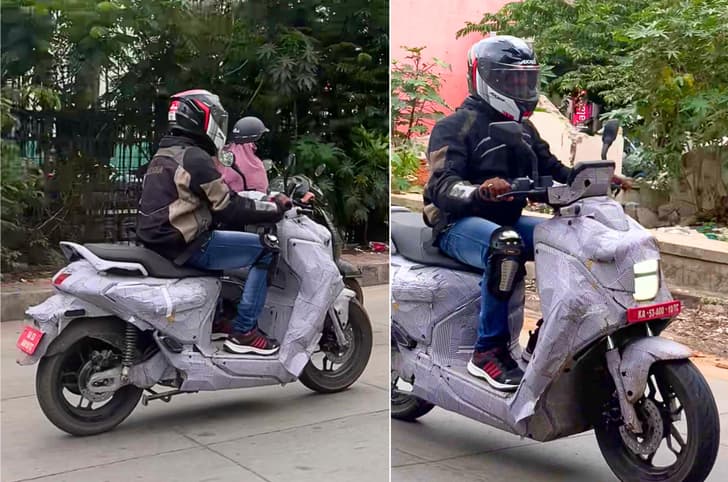 Yamaha electric scooter spy shots in India