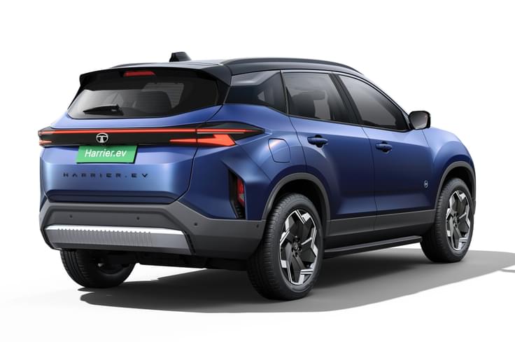 The rear design remains largely unchanged from diesel-powered Harrier Tata Harrier EV rear right