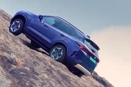Tata Harrier EV climbing a hill