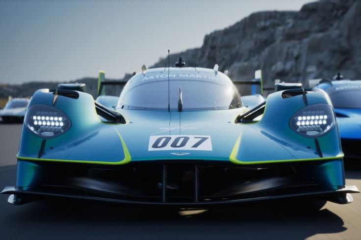 Aston Martin Valkyrie LM hypercar front bumper shot on track Aston Martin Valkyrie LM hypercar front bumper