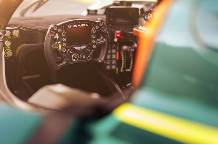 Aston Martin Valkyrie LM hypercar cockpit and steering