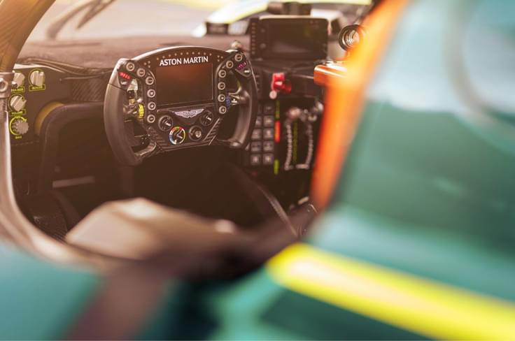 Aston Martin Valkyrie LM hypercar cockpit and steering Aston Martin Valkyrie LM hypercar cockpit and steering