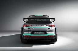 Skoda electric car concept Enyaq RS race rear studio shot