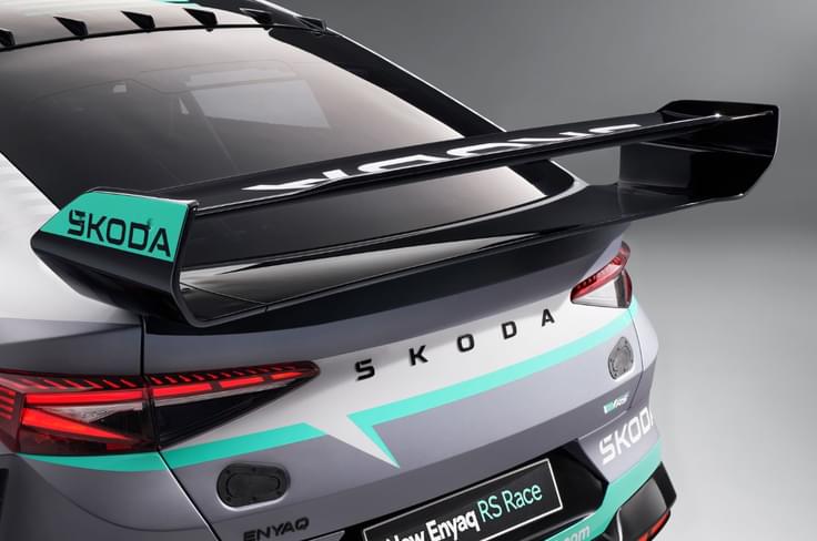 Skoda electric car concept Enyaq RS race rear wing, spoiler Skoda electric car concept Enyaq RS race rear wing, spoiler