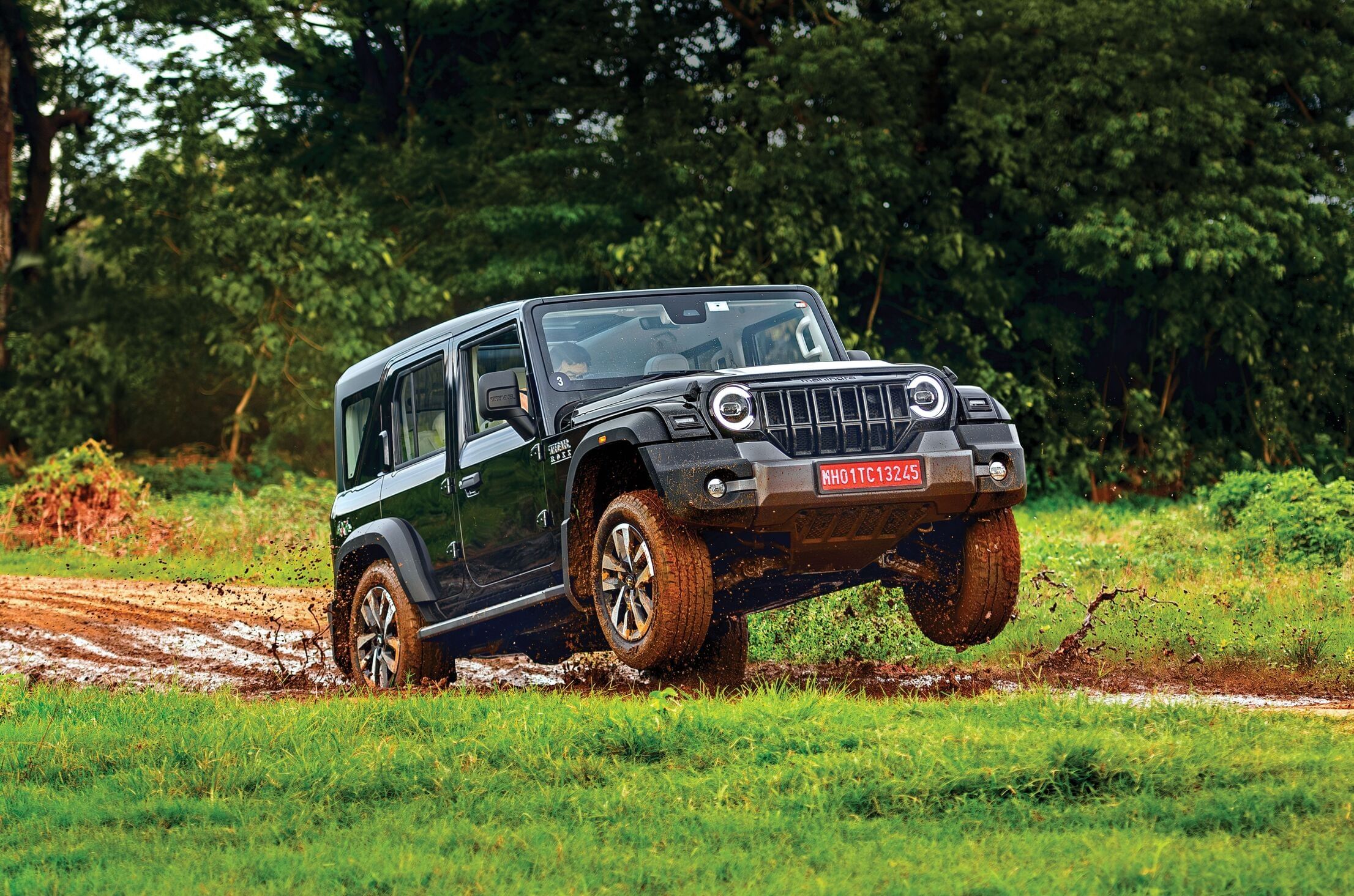 Mahindra Thar Roxx is a very capable off-roader with lots of off-roading tech and a strong diesel engine.