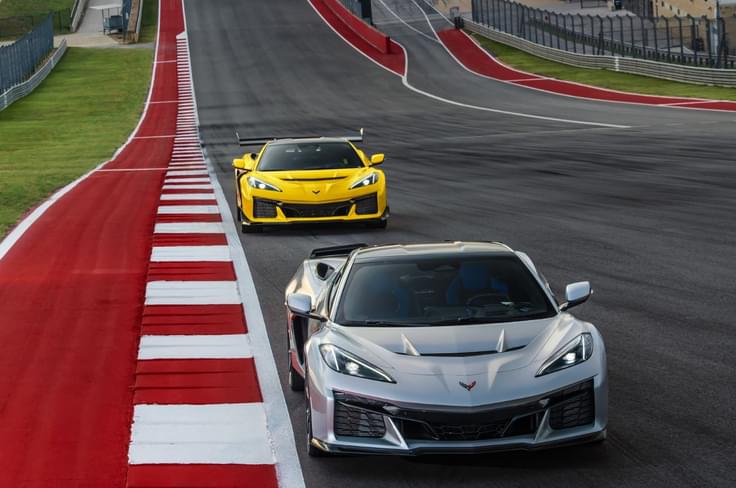 Chevrolet Corvette ZR1X driving on track Chevrolet Corvette ZR1X driving on track