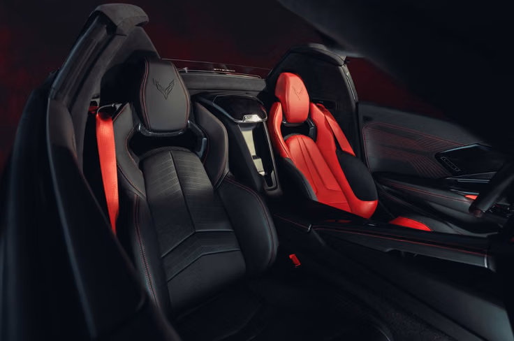 Chevrolet Corvette ZR1X interior in red and black Chevrolet Corvette ZR1X interior in red and black