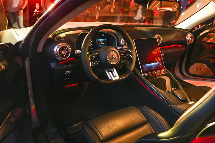 Digital appointments inside include a 12.3 inch driver Mercedes AMG GT 63 interior