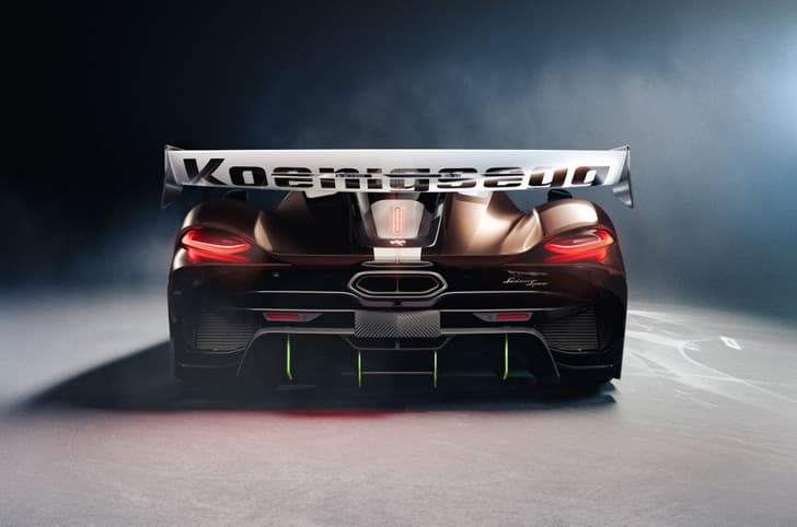 Koenigsegg Jesko Sadirs spear rear studio image of wing