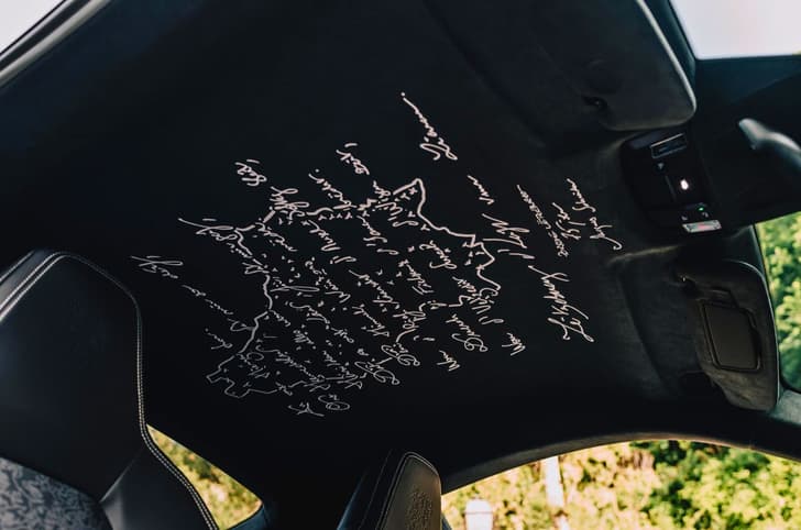 One off Porsche 911 GT3 Luxembourg map on the headliner