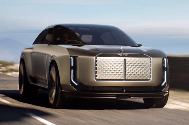 No battery, power or range details have been revealed. Bentley EXP 15 front quarter tracking