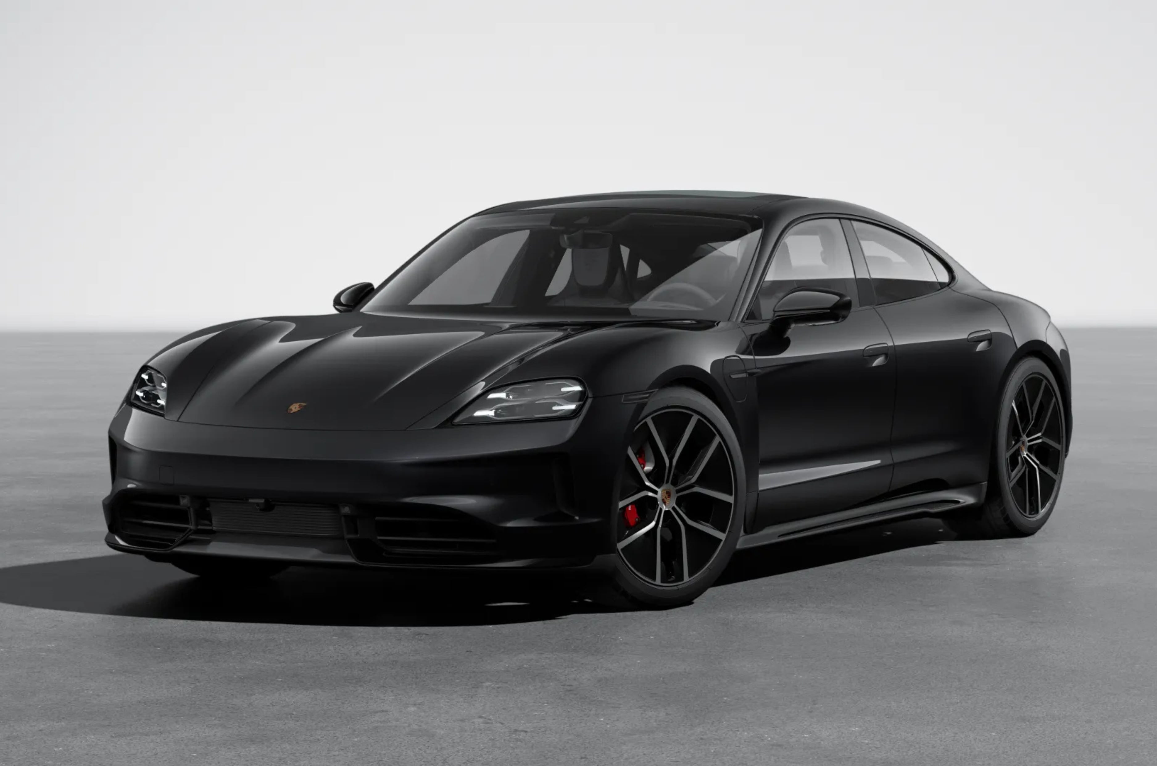 Taycan 4S Black Edition front left studio