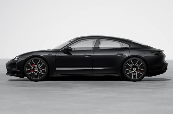 Porsche Taycan 4S Black Edition side profile studio