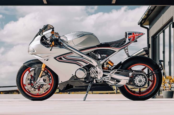 Norton V4SV left side profile static in field