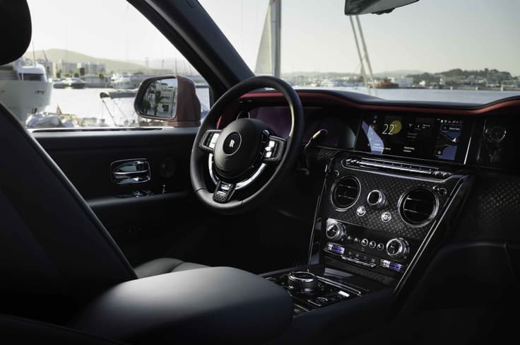 rolls royce cullinan black badge interior rolls royce cullinan black badge in field