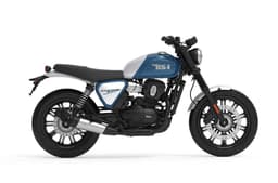 BSA Bantam 350 blue colour right side profile static in studio