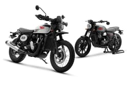 BSA Scrambler 650 with Bantam 350 in studio