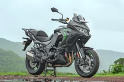 Kawasaki Versys 1100 front right static shot in field