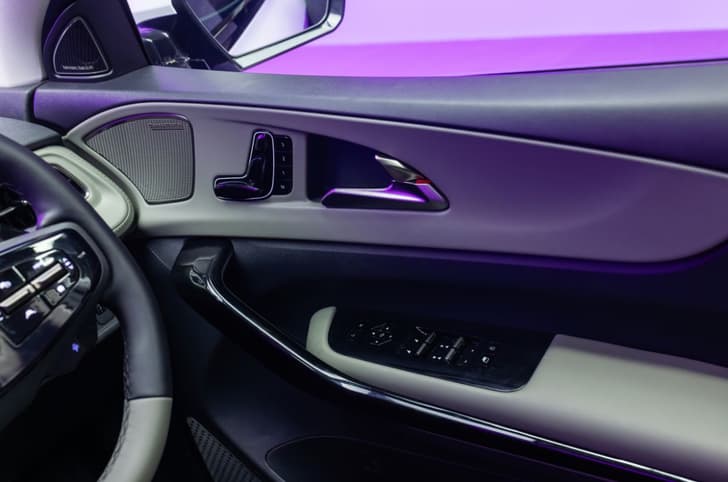 Mahindra XEV 9e Pack Two in studio interior door handle