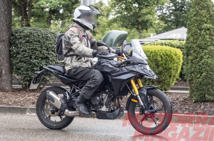 BMW F 450 GS test mule spied without accessories right side shot