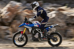 BMW F 450 GS left side riding shot