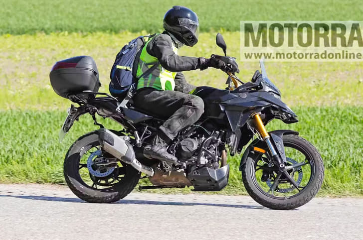 BMW F 450 GS test mule spied with accessories right side shot