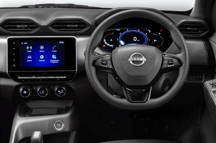 Nissan Magnite Kuro steering, infotainment and digital instrument cluster Nissan Magnite Kuro steering, infotainment and digital instrument cluster