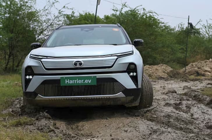 Tata Harrier EV off-road front shot