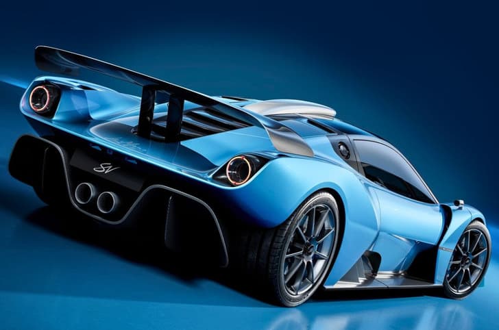 GMA Le Mans GTR in Blue studio image of the rear right side