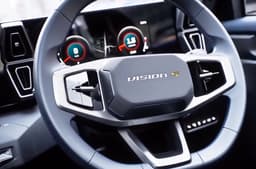 Mahindra Vision S interior steering wheel