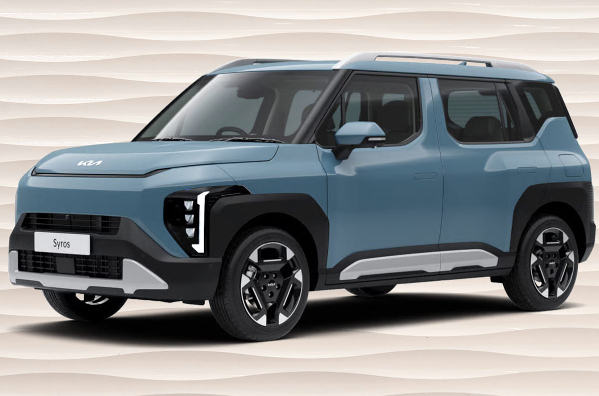 Kia Syros in Frost Blue.