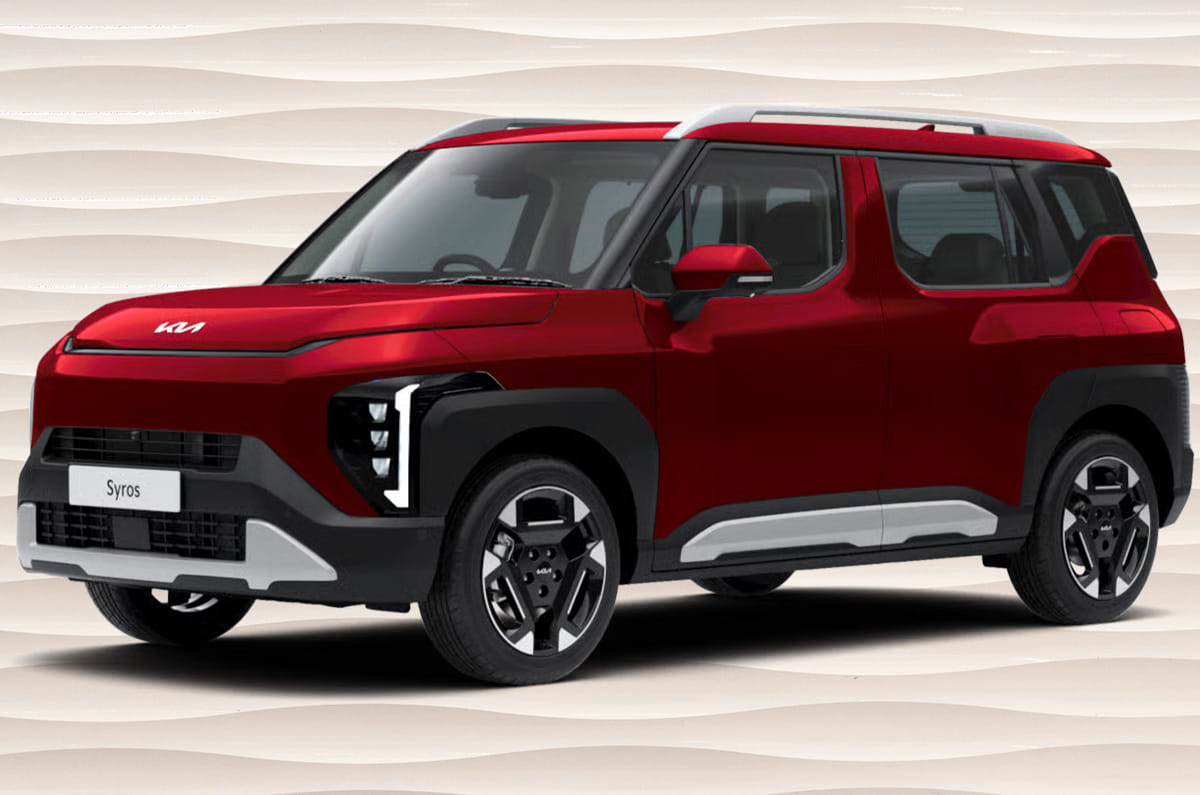 Kia Syros in Intense Red.