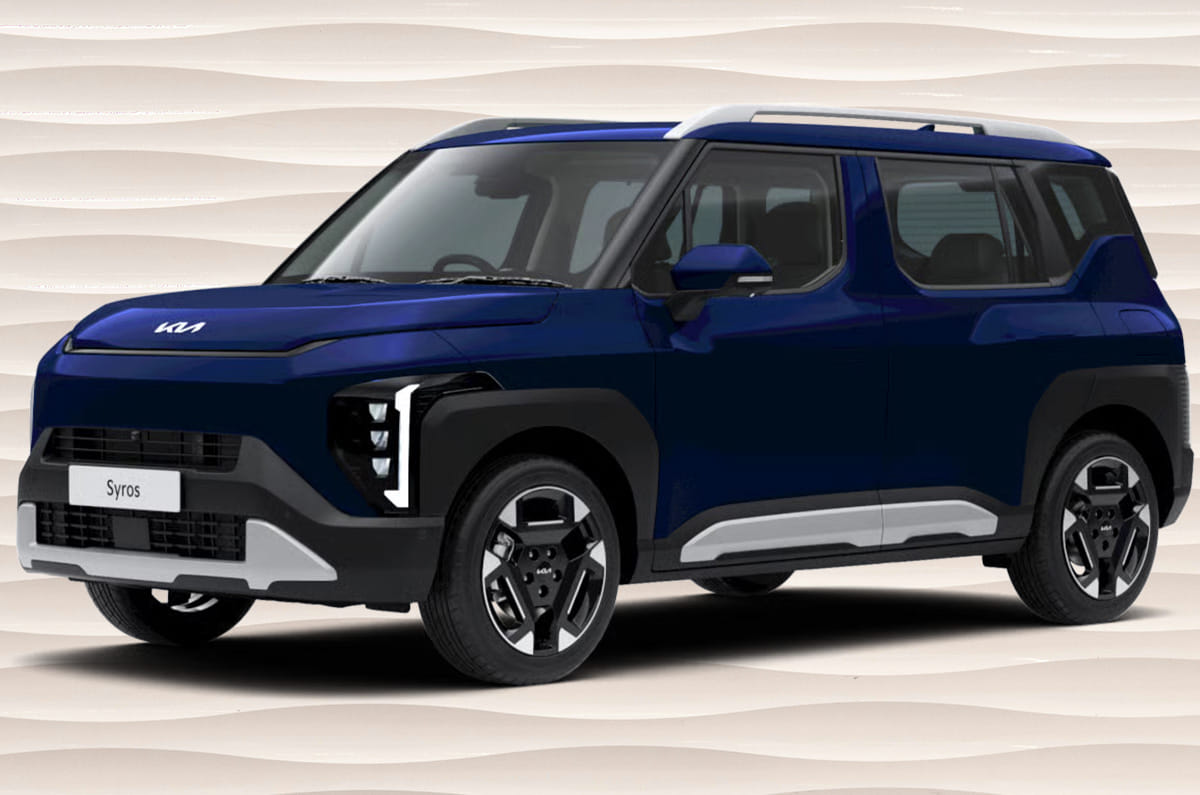 Kia Syros in Imperial Blue.