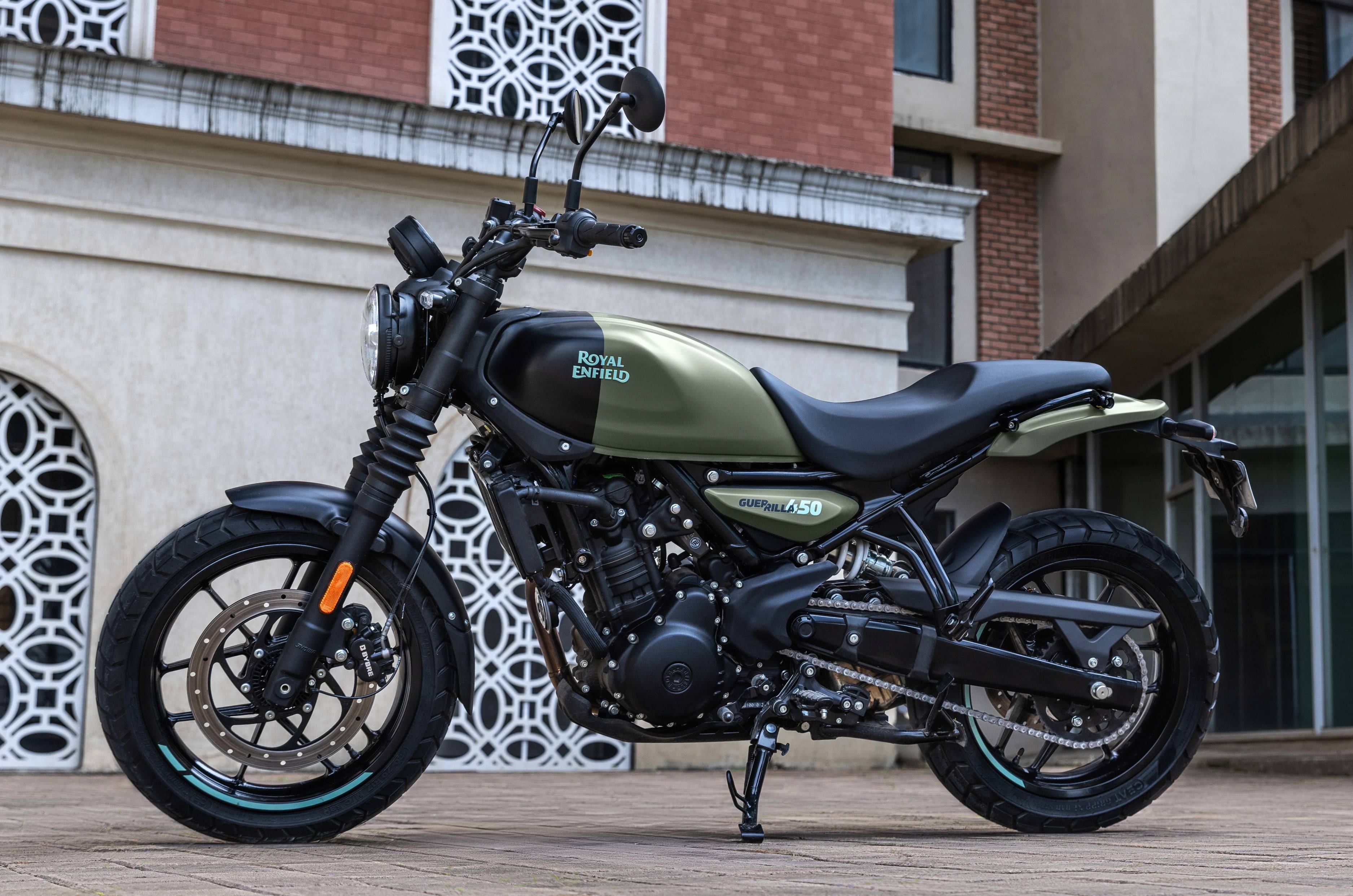 Royal Enfield Guerrilla 450 is offered in three variants with seven colour options