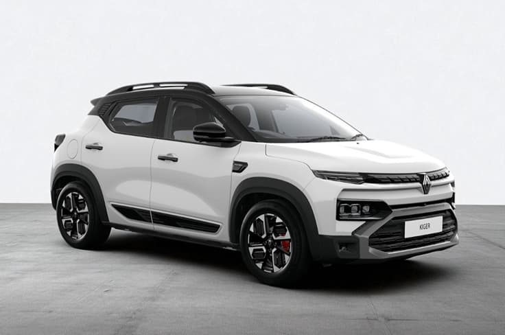 Ice Cool White dual tone: Techno and Emotion. Renault Kiger white color with black roof