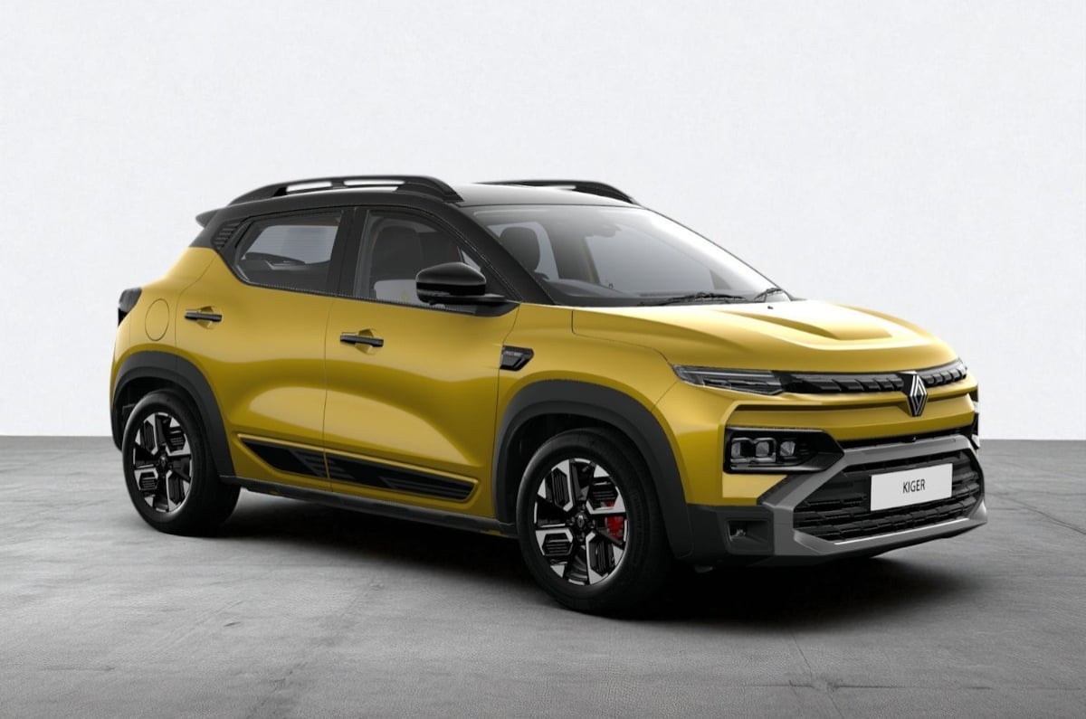 Renault Kiger yellow color with black roof