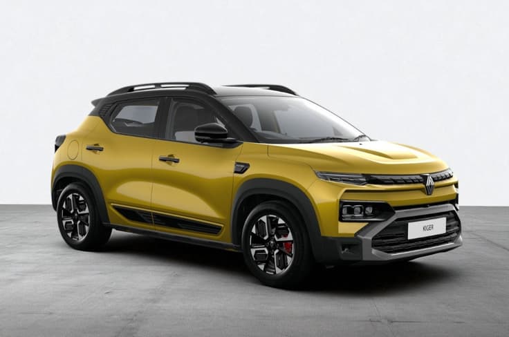 Oasis Yellow dual tone: Techno and Emotion. Renault Kiger yellow color with black roof