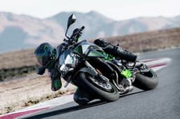 The Kawasaki Z H2 cornering shot