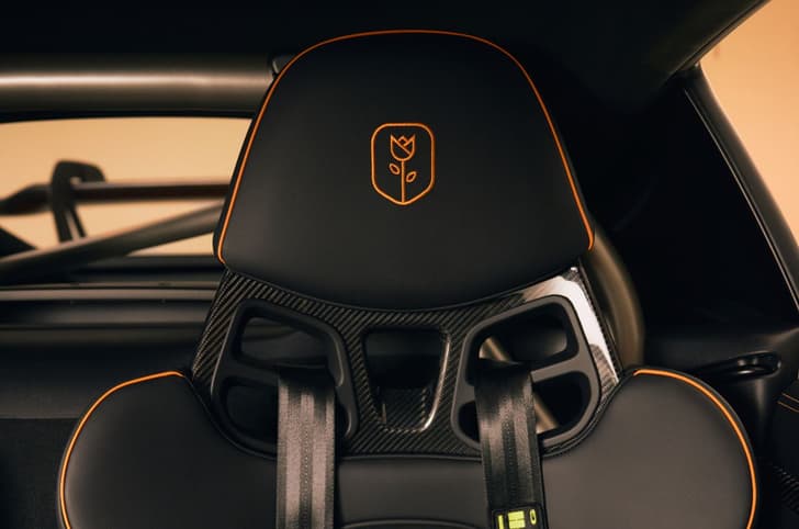 Porsche 718 Cayman GT4 RS with Manthey kit interior seat with Tuliop logo