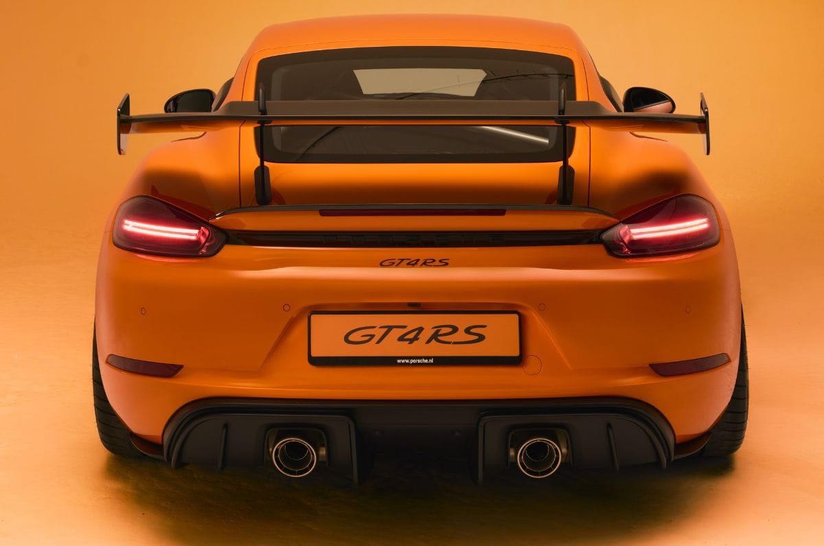 Porsche 718 Cayman GT4 RS with Manthey kit rear shot