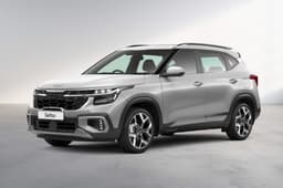 Kia Seltos white colour front left side