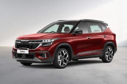 Kia Seltos red and black dual tone colour front left side